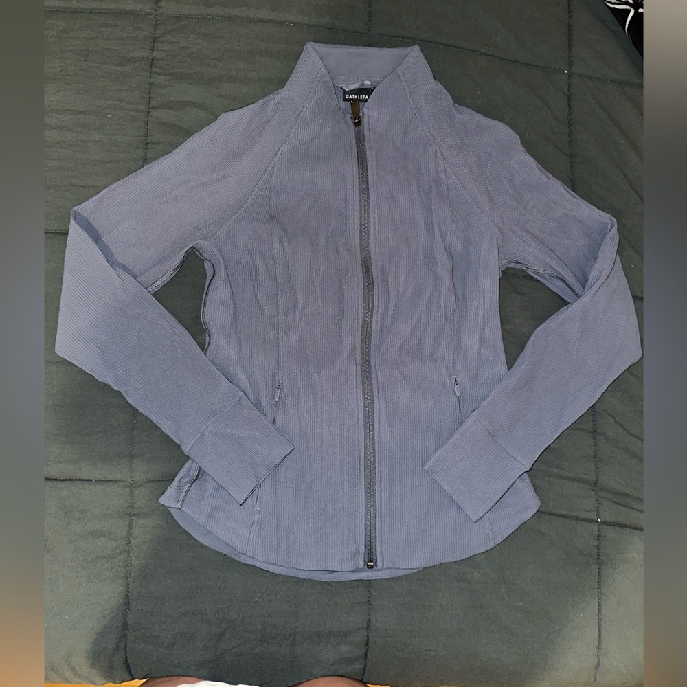 Women’s athleta size M full-zip athletic jacket slate blue